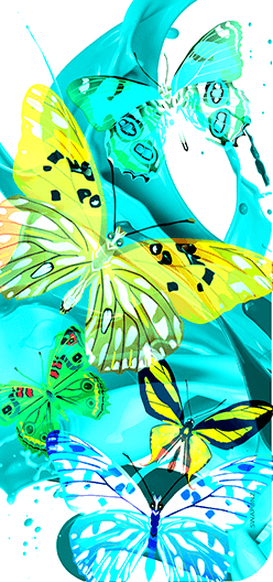 Butterflies Teal